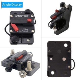 ANJOSHI 250 Amp Circuit Breaker 30A-300A with Manual Reset Waterproof Inline Fuse Inverter for Marine Trolling Motors Boat ATV Manual Power 12V-48VDC