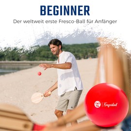 two46 Frescobol Softball - Perfect for Beginners and Newcomers - Also Suitable for Beach Ball, Beach Tennis & Matkot (Red (2X))