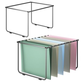 OXTAILyx Hanging File Folder Frame 2 Sets, Legal/Letter Size,15.2“W 9.25”H,Hanging Folders Holder for Desktop Organizer and Metal Rail in Filing Cabinet Drawer