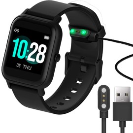 Compatible with Blackview R3 Pro Charger, Magnetic USB Charging Cable Replacement Charger Compatible with Blackview R3 Pro/R3 Smartwatch/X2 Smartwatch/X1 Smartwatch/IOWODO R3 Pro (2 Pack-Black+Black)