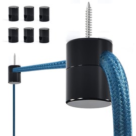 Adcssynd 6 Pack Aluminum Swag Hooks for Ceiling Hanging, Swag Hook Super Load, Black Ceiling Hooks for Hanging Lights, Swag Lamp Hooks, Modern Swag Hooks for Ceiling Hanging- Easy to Use