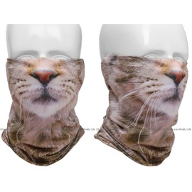 Dhana Style DMPG XMLG Type Multifunctional Face Neck Multi-functional Wear Neck Guard Bandana Cap Tactical Headwear Survival Game Cosplay Bicycle BMX Bike Outdoor, CAT-BROWN