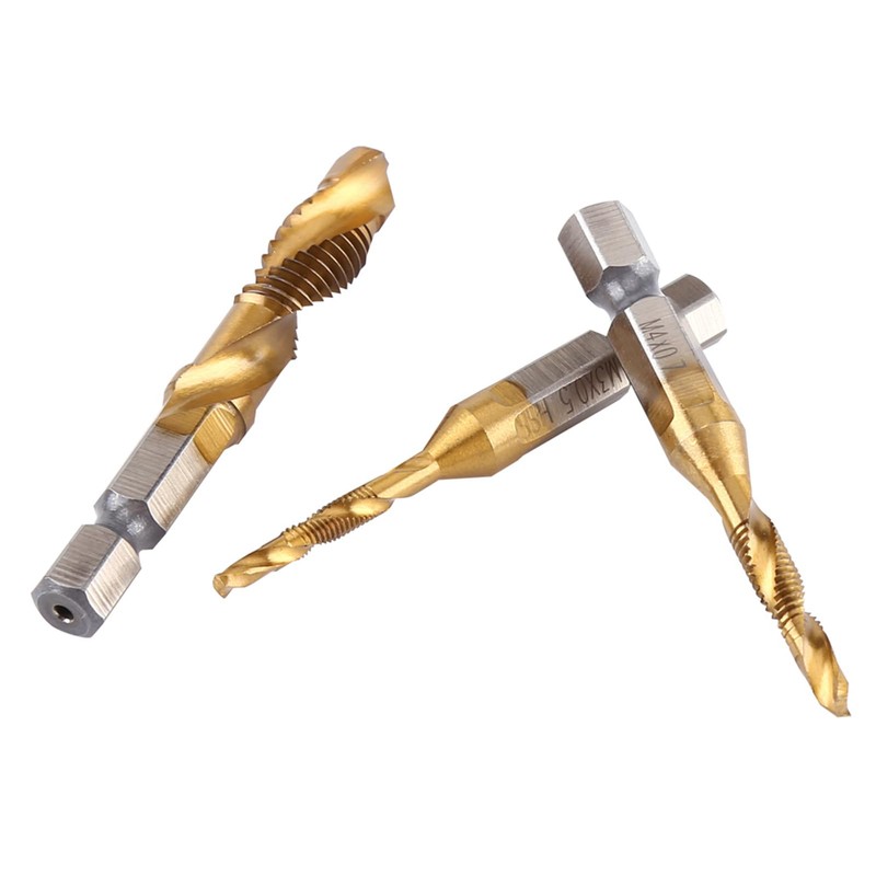 6 Piece Combi Tap Drill Bit Set, M3 / M4