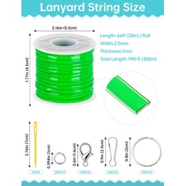 Lanyard String, 15 Rolls Gimp String, Plastic String Lacing Cord, Boondoggle String Kit (Glossy/Glow in Dark/Laser)