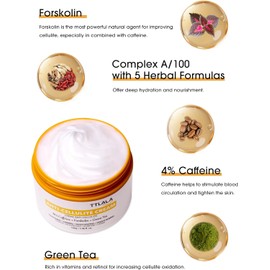 Crema anticelulítica para glúteos y muslos, crema caliente con 2% de cafeína y forskolina, B Flat Belly Fir