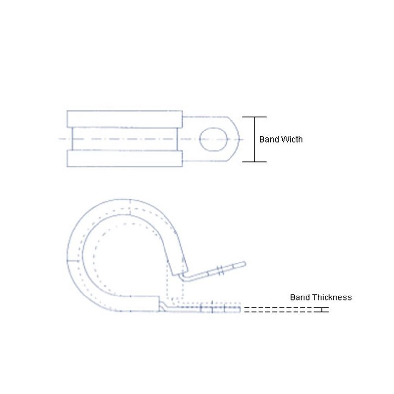 10 x 25mm - 29mm W1 Zinc Plated Rubber Lined