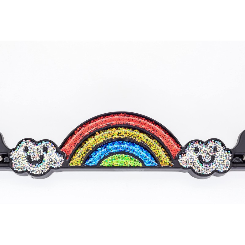 Creathome Shining Rainbow Pattern Diamond Chain License Plate Frame from