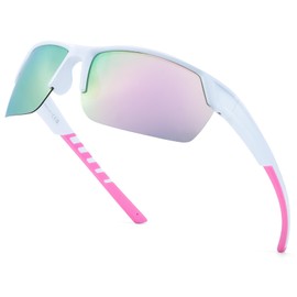 IGnaef Polarized Sport Sunglasses for Women Wrap-around Mirrored Style for Running Driving Golf IF3080