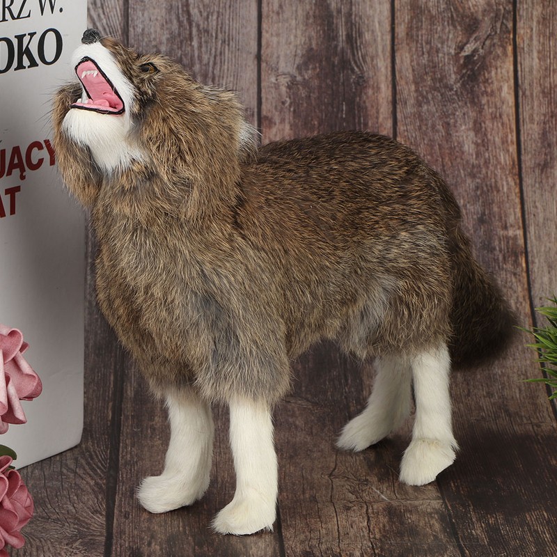 Garden Decoration Simulation Brown Wolf,Brown Wolf Ornaments Handicrafts