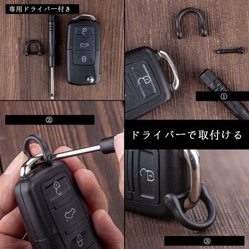 TISUR Titanium D-Ring Black Screw Type D-Ring Bag Clasp U-Shaped