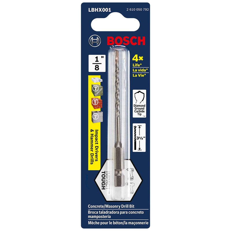 Bosch 1/8 in. X 3 in. Hex Shank Hammer Drill