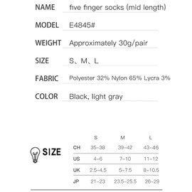 Achsoo 3 Pairs Five Finger Toe Socks Running Anti-Blister Sweat Wicking Quick-dry Breathable Sport Socks Crew Socks (E4845 - Grey - M (Size 5-7.5))