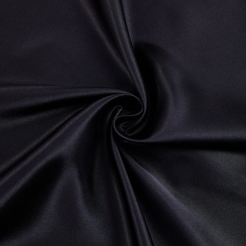 Boqingzhu Satin Fitted Sheet 180 x 200 cm Black Plain