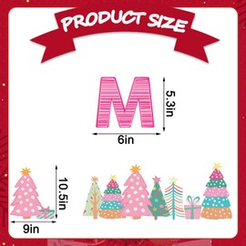 JarThenaAMCS 24Pcs Merry Christmas Garage Decoration Magnet Stickers Pink Forest Reindeer Refrigerator Decals for Xmas Party Home Garage Door Car Decor