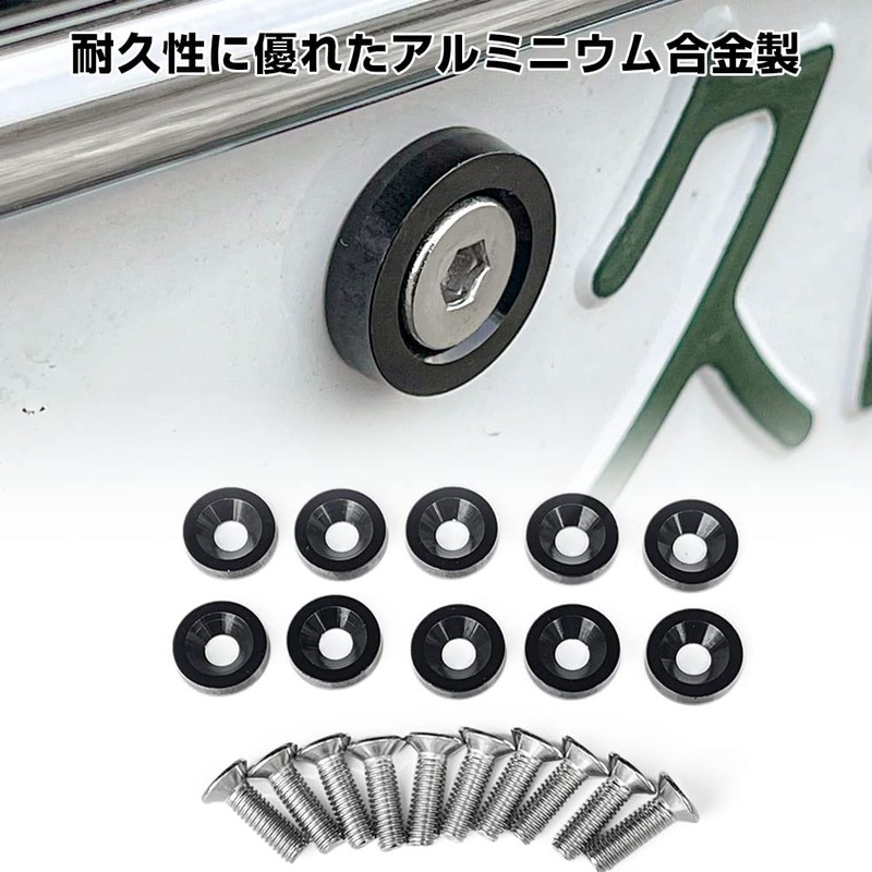 Nexus Japan License Plate Bolts, Silver, Set of 2, M6