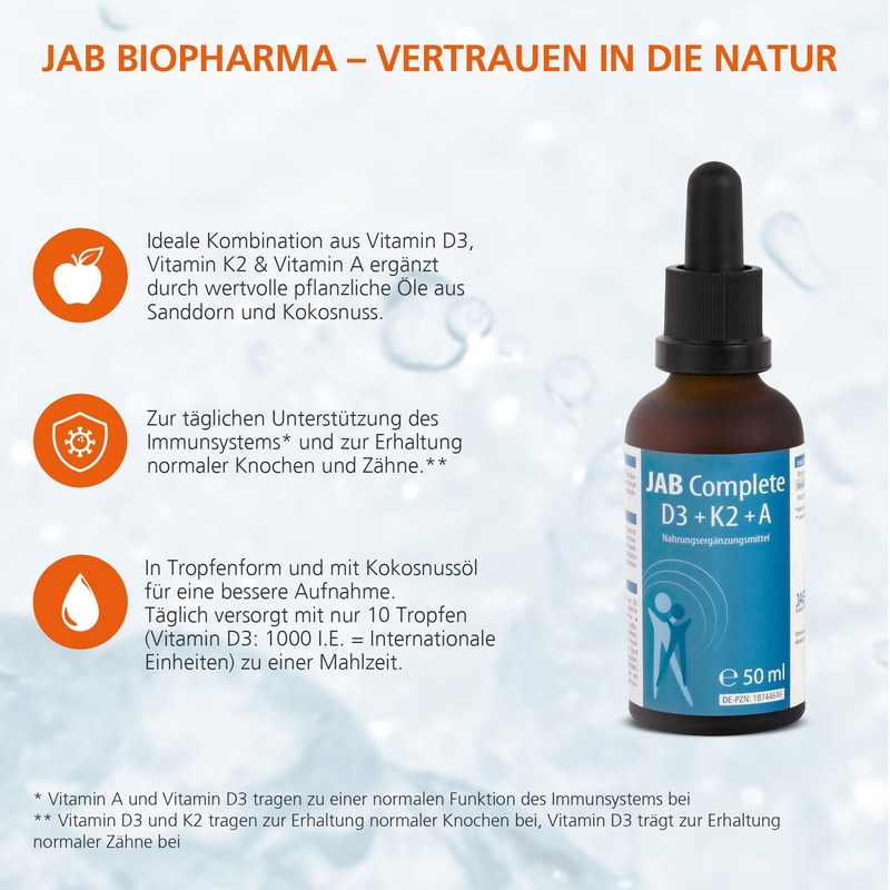 JAB biopharma Complete D3 + K2 + A - 50