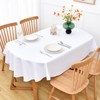 NEWISHER White Oval Tablecloth 70x90 inch, Heavy Duty Polyester Fabric