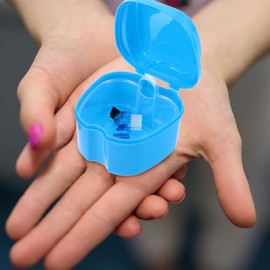 FOMIYES 2juegos Estuches Dentaduras Postizas Taza Baño Cepillo Dental Estuche Viaje Retenedores Caja Limpieza