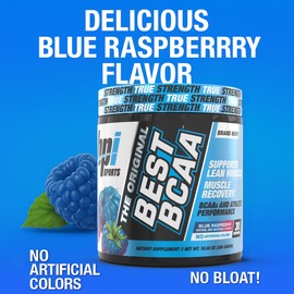 BPI Sports BEST BCAA - BCAA Powder Post Workout Sports Drink with Branched Chain Amino Acids for Hydration & Recovery, for Men & Women - Blue Raspberry - 30 Servings