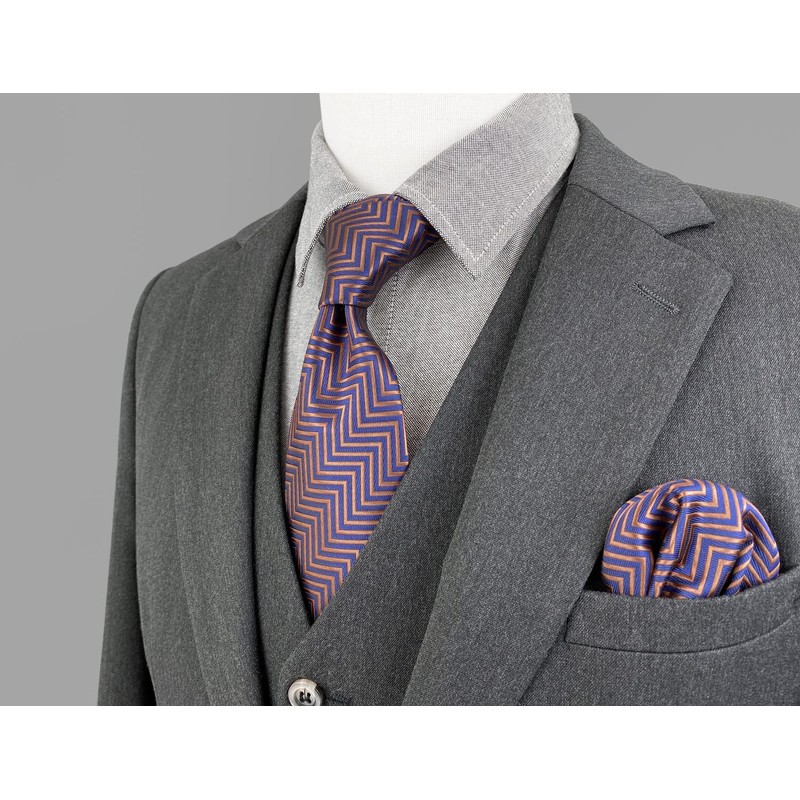 S&W SHLAX&WING Slim Men's Necktie, Pocket, Square, Skinny Tie Set,