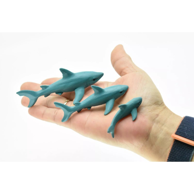 K&M Great white Shark Set of Three Realistic Toy Model