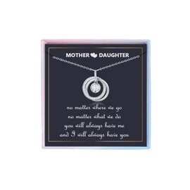 YBISNAIRE Mum Gifts, Silver Circles Necklaces for Women, Mama Necklace, Daughter Birthday Gifts from Mum, Mothers Day Mom Jewelry Gift From Daughter for Her Christmas Stuffers St Patrick's Day Easter