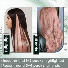 RUNATURE Pink U Tip Hair Extensions Human Hair Pink Keratina U Tipped Hair Extensions Real Pink Hair Extensions 16 Inch 20 Gram