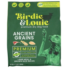 Birdie & Louie Lamb Meal & Brown Rice Recipe Dry Dog Food, Ancient Grains, Preservatives Free, 3.5 LB (Pack of 4)