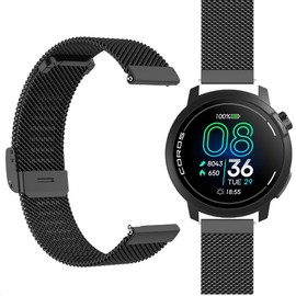 GIOPUEY 22 mm Bracelet Compatible with Coros Pace Pro/Pace 3/APEX Pro/2 Pro/46 mm, Braided Stainless Steel Strap, Wear-Resistant, Stylish, Replacement Strap, Black