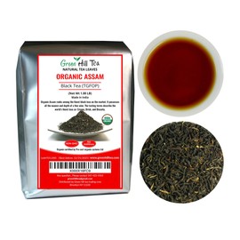Greenhilltea, Organic Assam TGFOP Black Tea with Tippy Flowery Malty Premium Black Tea Loose Leave Tea 1 LB