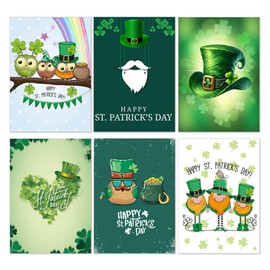 Papa Prints St Patricks Day cards Pack of 12 Greeting Cards Multipack (A6) St Patricks Day Cards with Envelopes for Friends and Family