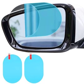 Rearview Mirror Film, 5.9"x3.9" HD Nano Waterproof Rainproof Transparent Protective Sticker, Universal Car Windows and Mirrors (2PCS)