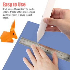 Garosa 6 Inch Real Bone Folder Paper Rill Scoring Folding Origami Tool for Bookbinding Card Handmade DIY Leather Shaping Creaser