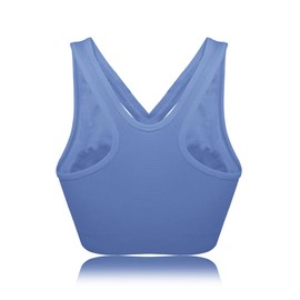 YEYELE Medium Support and Removable Pad Tank Top Racerback Post Surgery Sports Bras for Women, Light Blue, X-Large