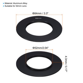 PATIKIL 52mm Lens Adapter Ring for P Series Filter, 1pc Metal Camera Lens Adapter Black