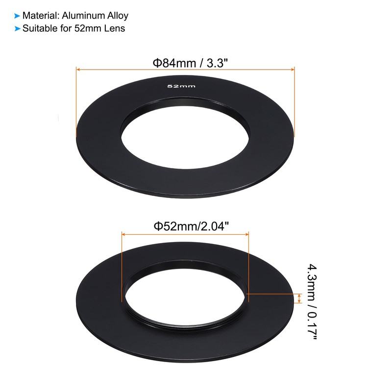PATIKIL 52mm Lens Adapter Ring for P Series Filter, 1pc