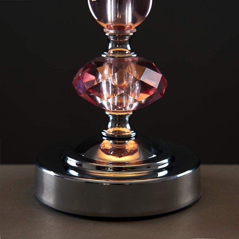 MiniSun | Modern Polished Chrome and Pink Touch Table Lamp