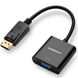 AIMHDUTY Displayport to VGA Adapter, Gold Plated DP Male to VGA Female Converter Compatible with Computer, Desktop, Laptop, PC, Monitor, Projector, HDTV