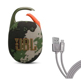 JBL Clip 5 Bundle with Case Logic 6FT Type C Braided - Camo