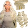 22 Inch Platinum Blonde Sew in Hair Extensions Real Human