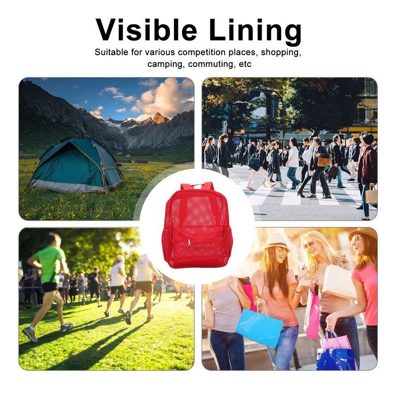Mesh Backpack Heavy Duty Lightweight Large Capacity Washable See Through