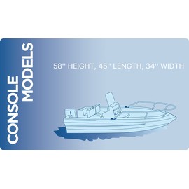 GOODSMANN 600 Denier Center Console Accessory Boat Cover, Silvery Gray, Water Resistant, Weather Protection, Trailerable 9921-0162-31