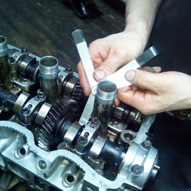 Joyzan Feeler Gauge, Curved Feeler Gauge, 16 Sheets Feeler Gauge, Double Marked Metric Imperial Measuring Tool, Curved Gauge, Measuring Gap Width Thickness Gauge, Measuring Gap Width Thickness