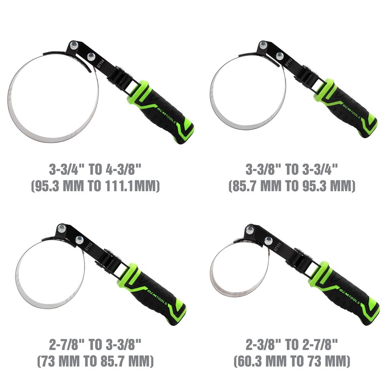 OEMTOOLS 87117 4 Piece Professional Swivel Oil Filter Wrench Set,