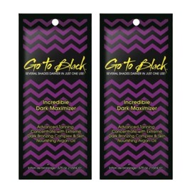 Go to Black Tanning Lotion Sachets 15ML – 2 Pack | Ultra Dark Bronzer with DHA & Skin-Nourishing Oils | Indoor & Outdoor Sunbed Tanning Accelerator