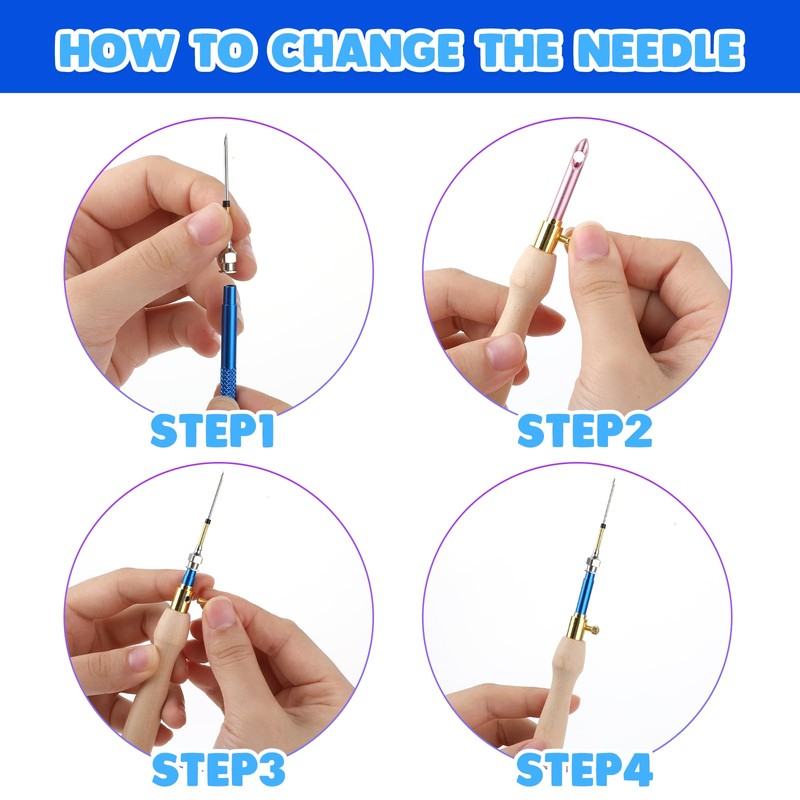 10 Pack Punch Needle Kit Adjustable Punch Needle Tool with