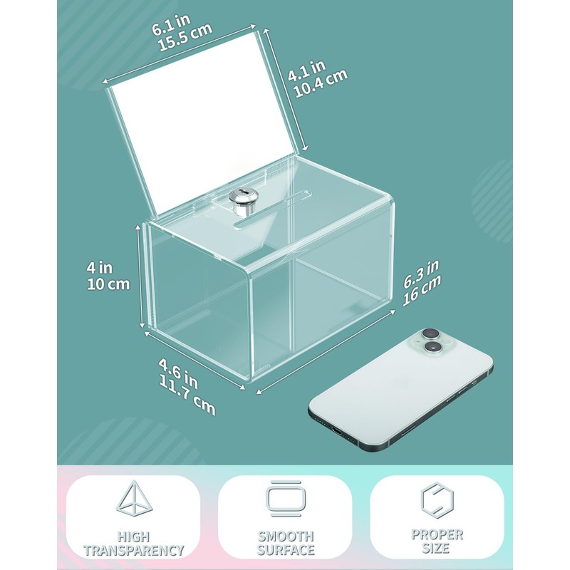 Uniclife Secure Suggestion Box Slot Cash Box Steel