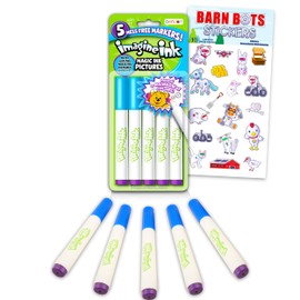 Imagine Ink Markers Replacement Bundle - 5 Pc Refill Set for Coloring Books for Kids With Stickers