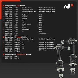A-Premium 2 x Front Sway Bar Links Stabilizer Bar Links, Compatible with Ram 2500 3500 2011-2013, 4500 5500 2011-2019 & Dodge Ram 3500 4500 5500 2008-2010, Ram 2500 2010 & Sterling Truck Bullet 45 55
