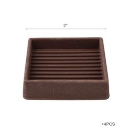 Anphly Square Rubber Sofa,Anti Slip Protection Floor,Wear-Resistant Foot Pad Caster Cup,Anti Slide Floor Protector for Bed Couch,4 Pieces Per Sale 2 * 2 inches
